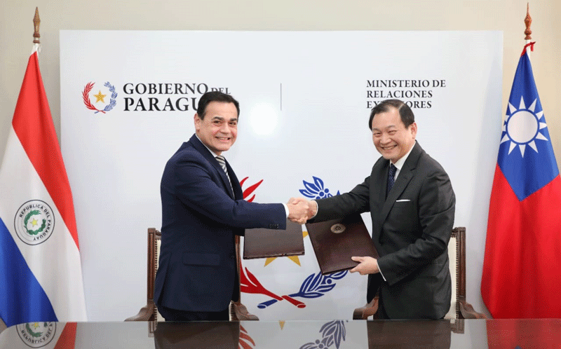 Paraguay y China (Taiwán) firman memorando de entendimiento para cooperación bilateral