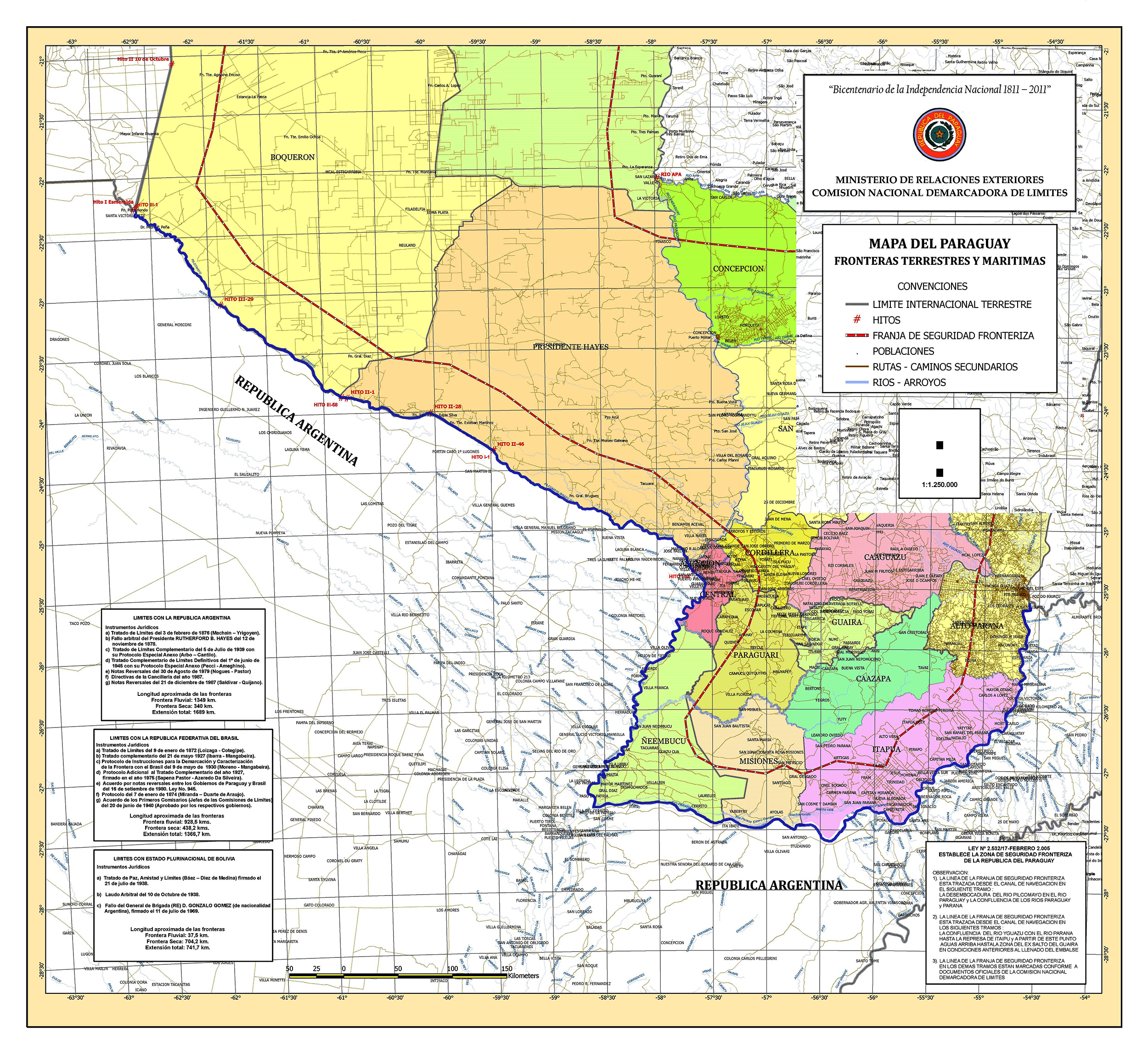 Mapas Actuales COMISI N NACIONAL DEMARCADORA DE L MITES